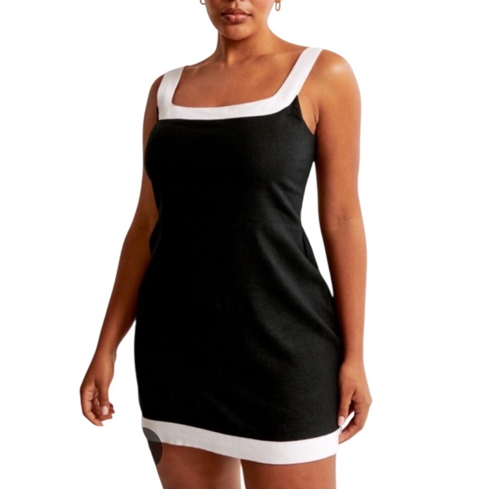 Abercrombie & Fitch Black Mini Dress with White Trim